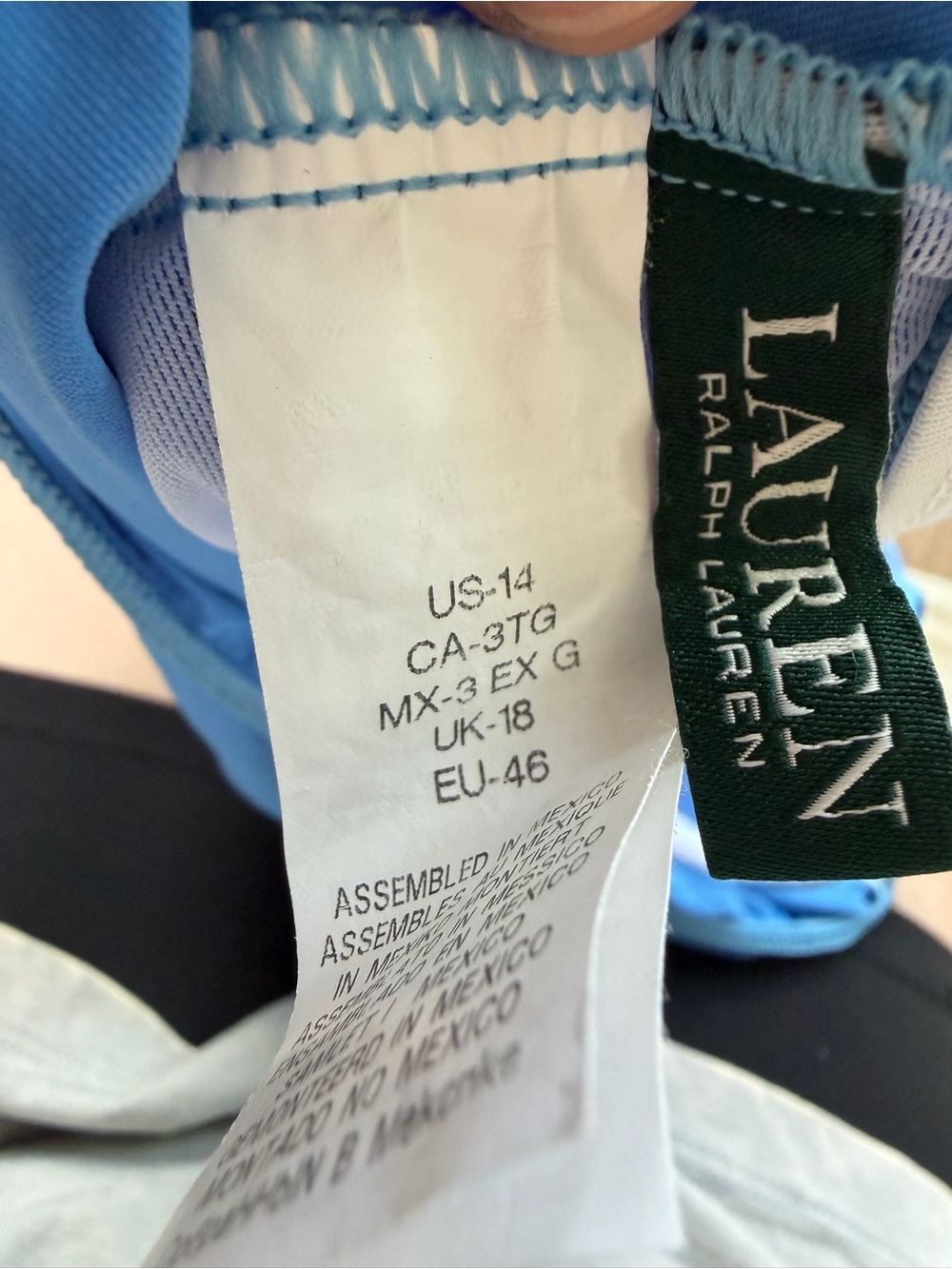 Lauren Ralph Lauren Blue Turquoise Tankini Bathing suit Top size 14 - Picture 5 of 7